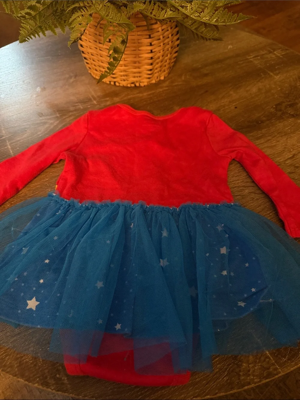Girls Superhero Tutu Dress Costume in Red & Blue